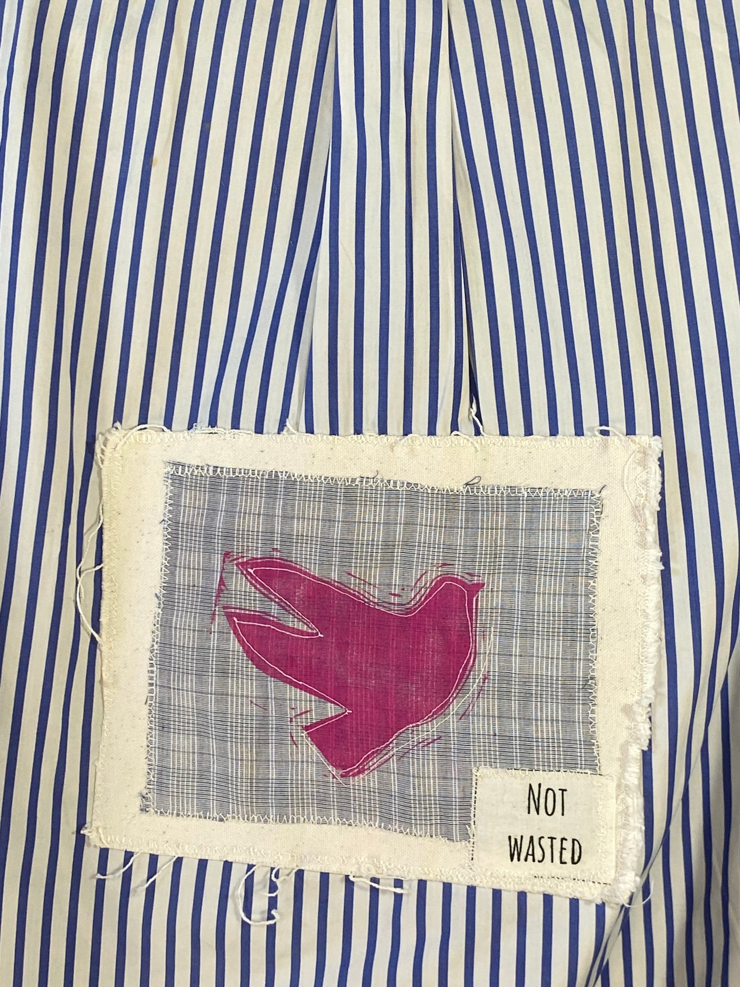 Blue Stripe Good Day UPCYCLED SHIRT- 36