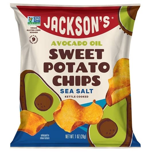 Jacksons Sweet Potato Avocado Oil Sea Salt Chips 1oz 50ct