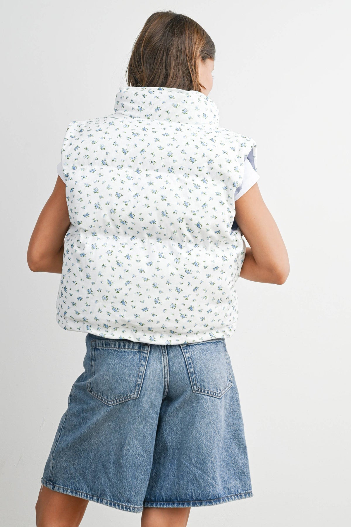Floral Sleeveless Padded Vest - BMJ7808