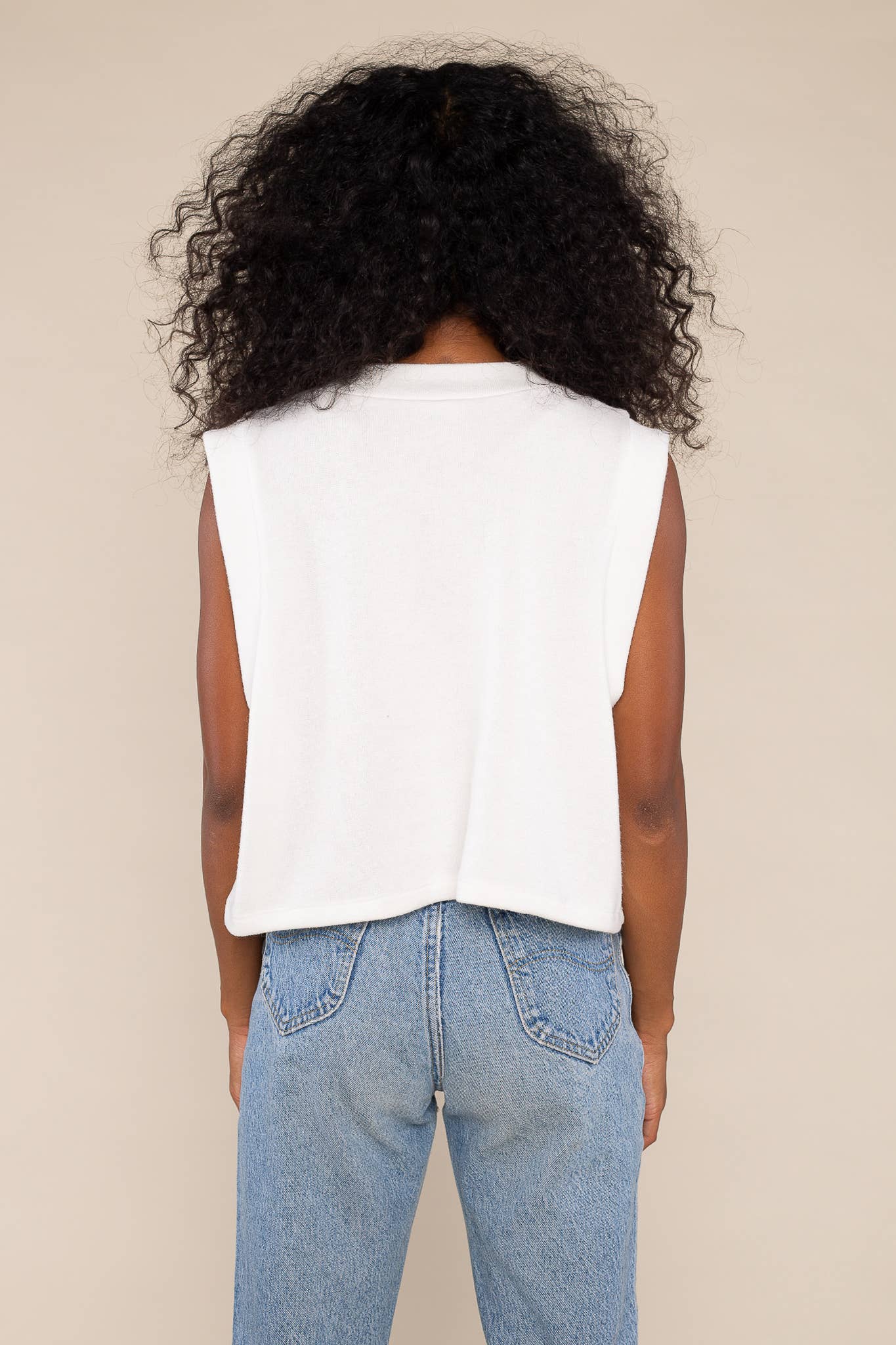 Crop Knit Sweater Vest- Cinnamon
