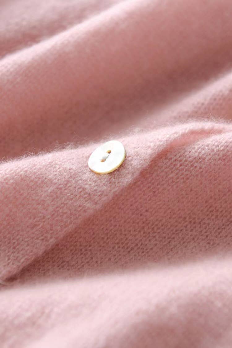 Plain Effortless Asymmetric button closure knit cardigan