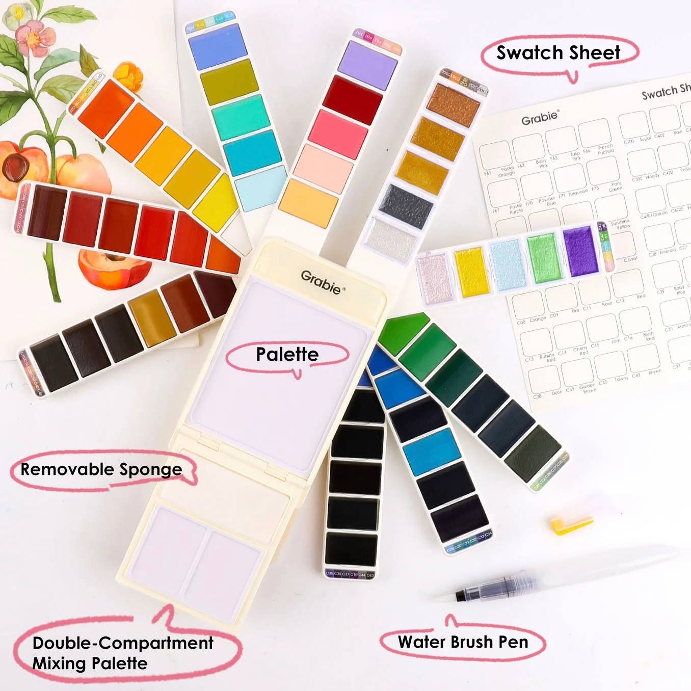 Grabie 56 Color Watercolor Set