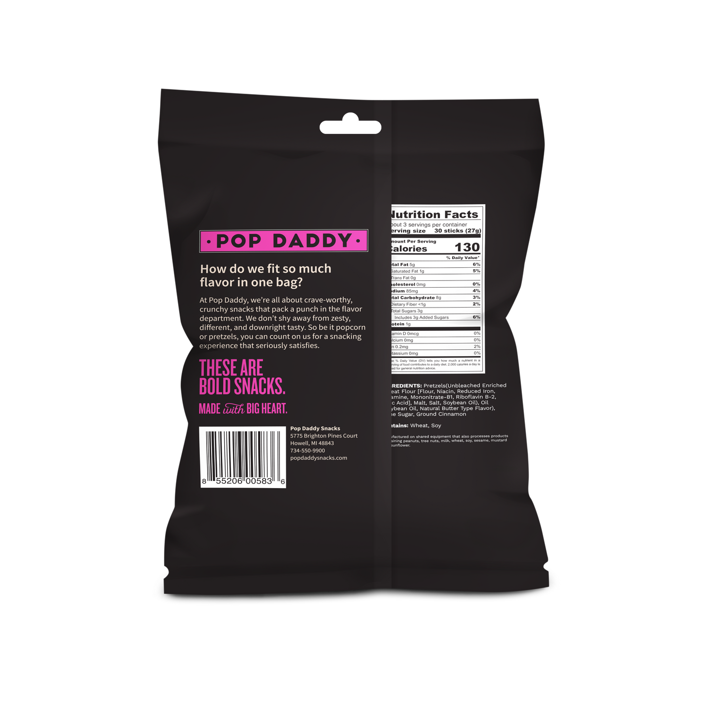 Seasoned Pretzels - 3oz - Cinnamon Sugar (NEW 12CT)