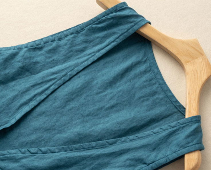 Lightweight cotton blend tie-front cardigan vest