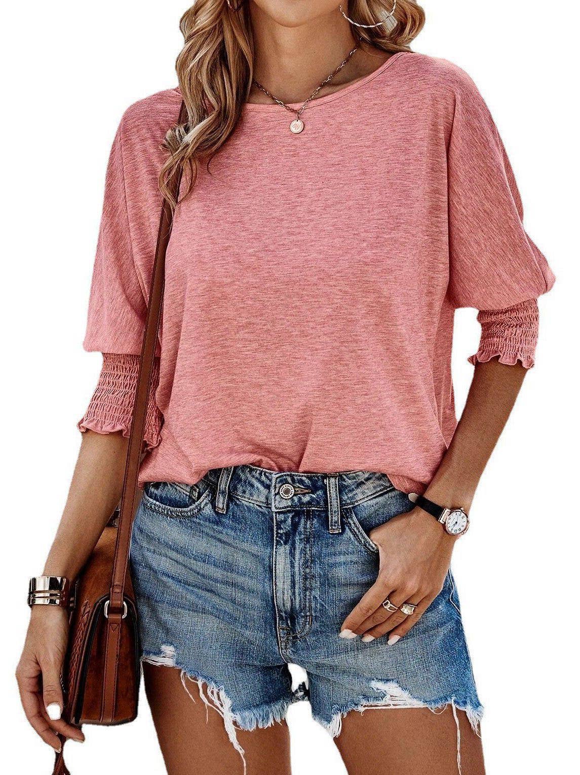 Loose Fit Round Neck Long T-Shirt Plus Size