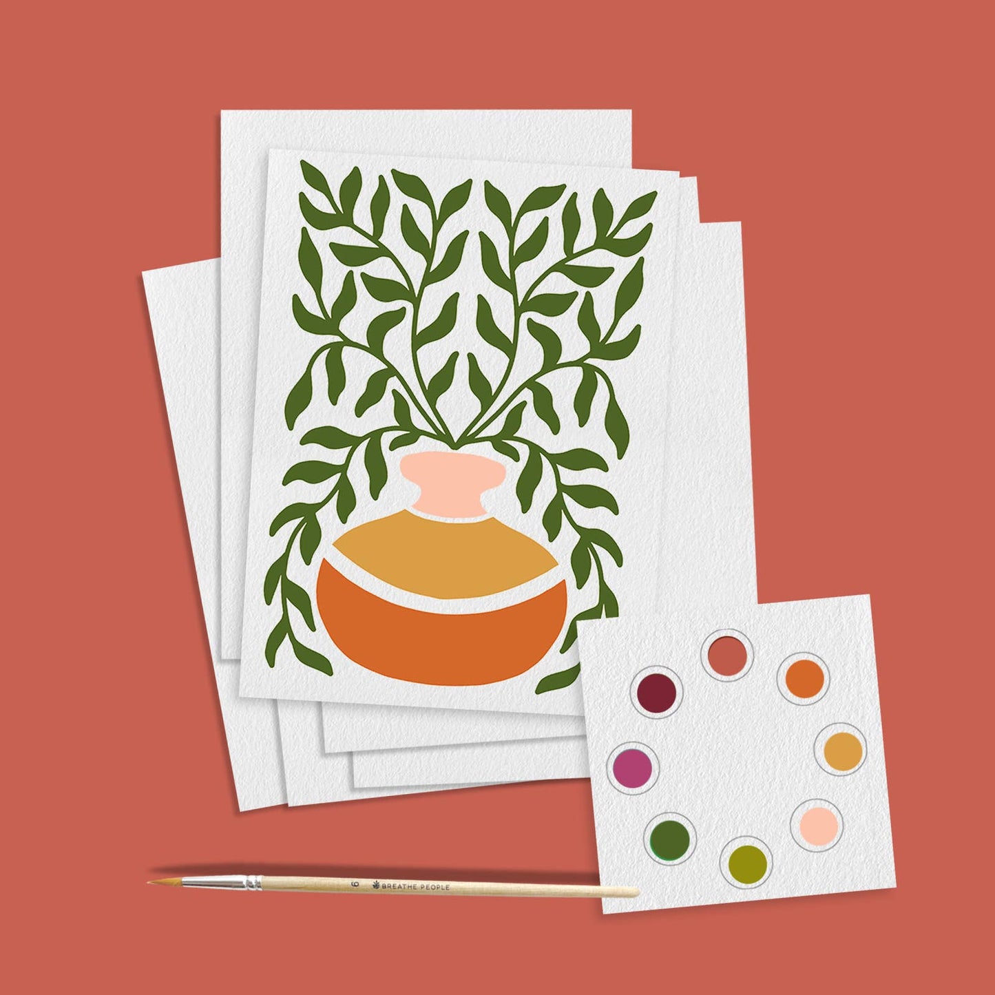 All in One Watercolor Paint Set Postcards- Abstract Flowers