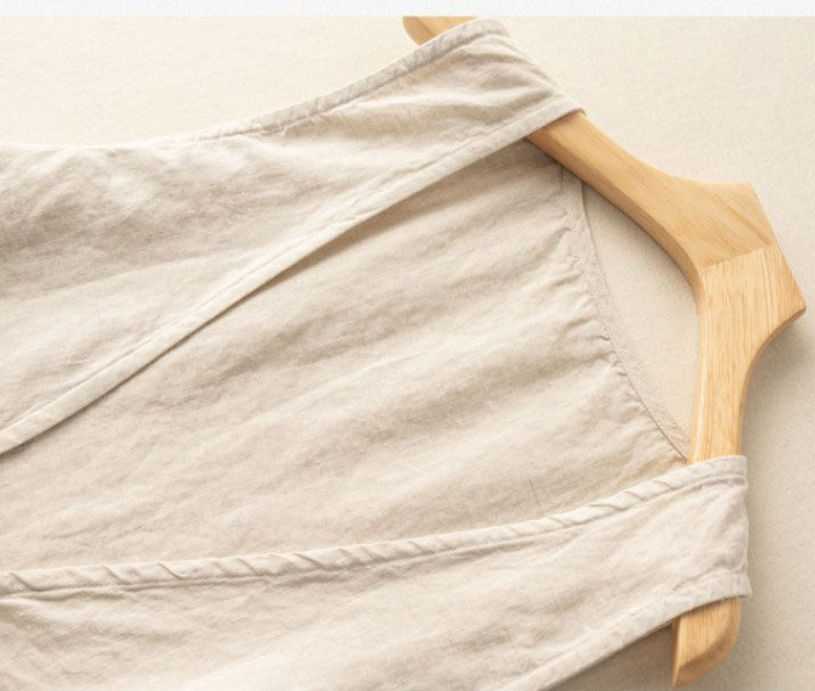Lightweight cotton blend tie-front cardigan vest