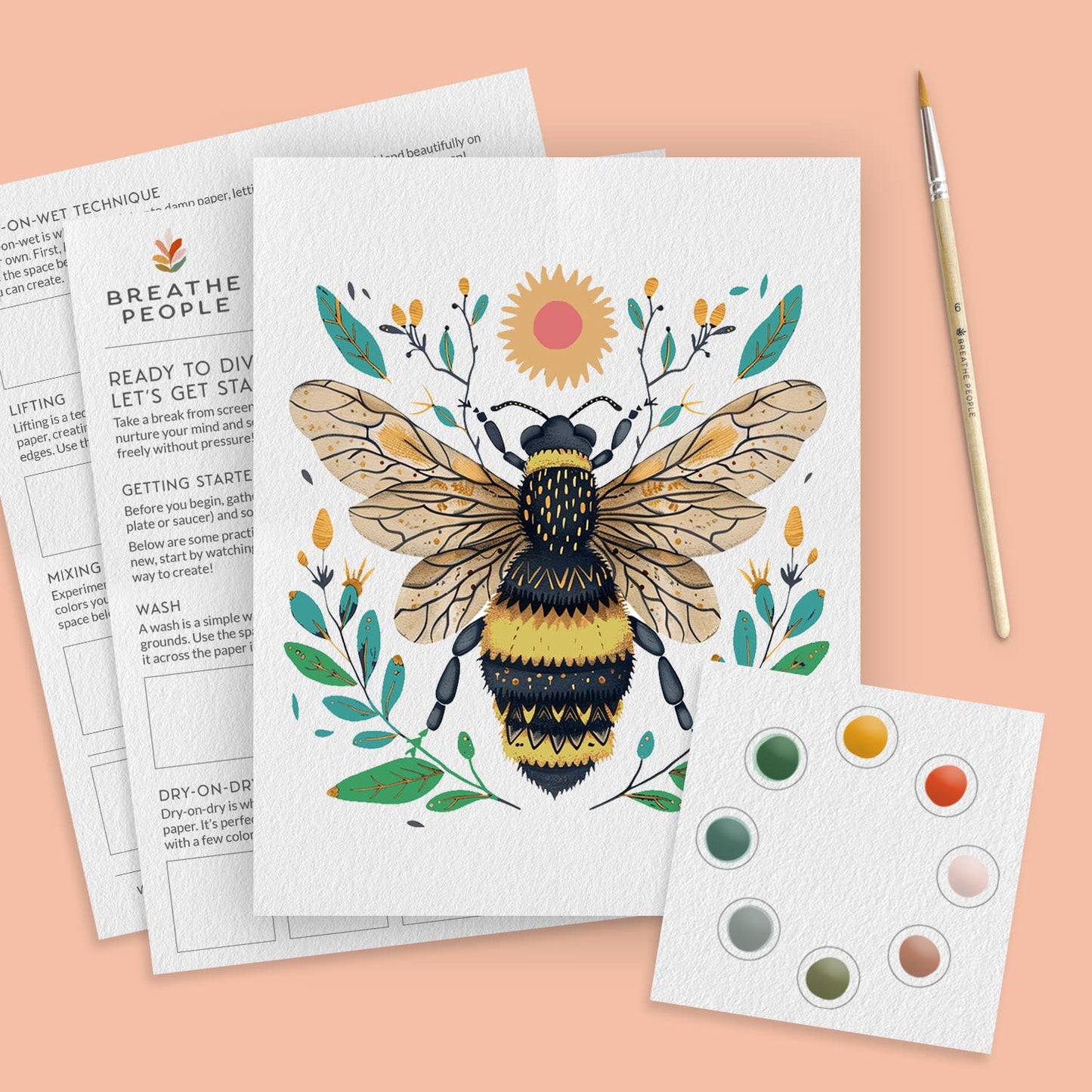 All-In-One Beginner Watercolor Paint Set - Honey Bee