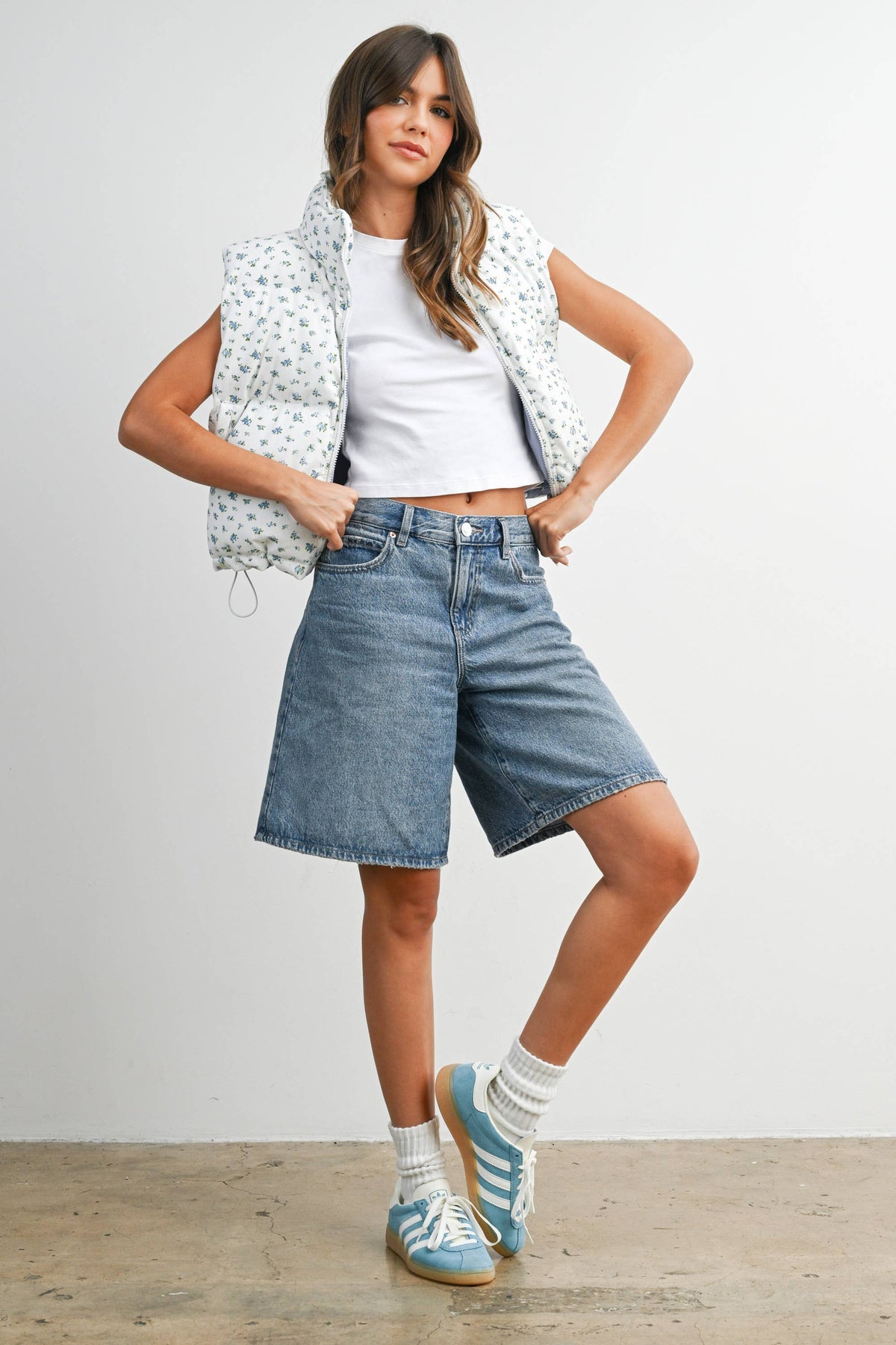 Floral Sleeveless Padded Vest - BMJ7808
