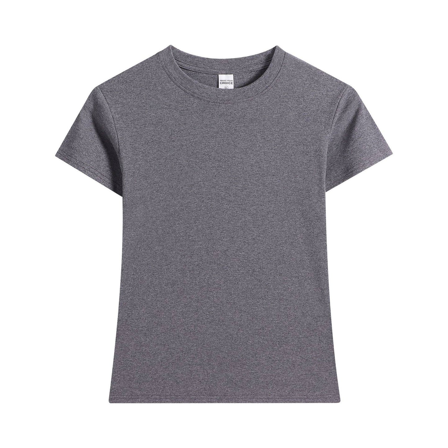 Essential basic cotton tees Y2K fitted round neck tees