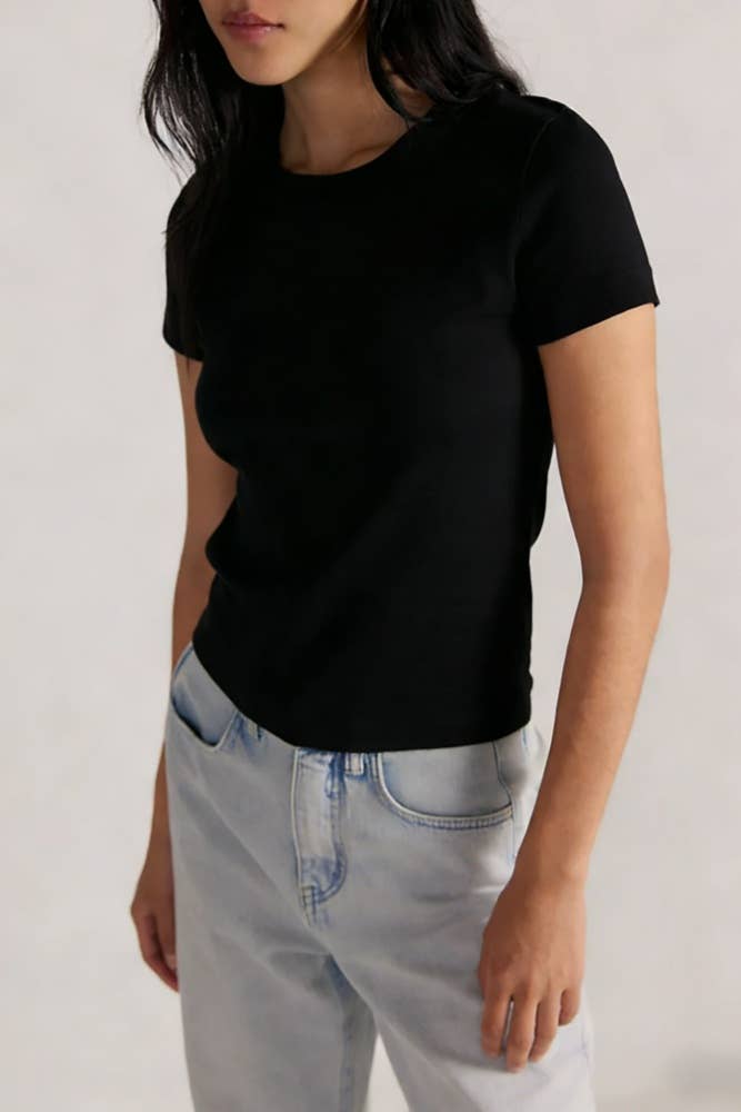 Essential basic cotton tees Y2K fitted round neck tees