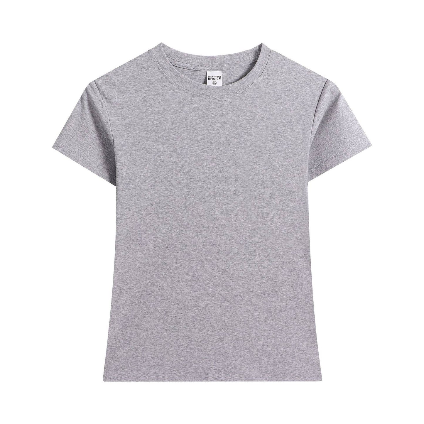Essential basic cotton tees Y2K fitted round neck tees