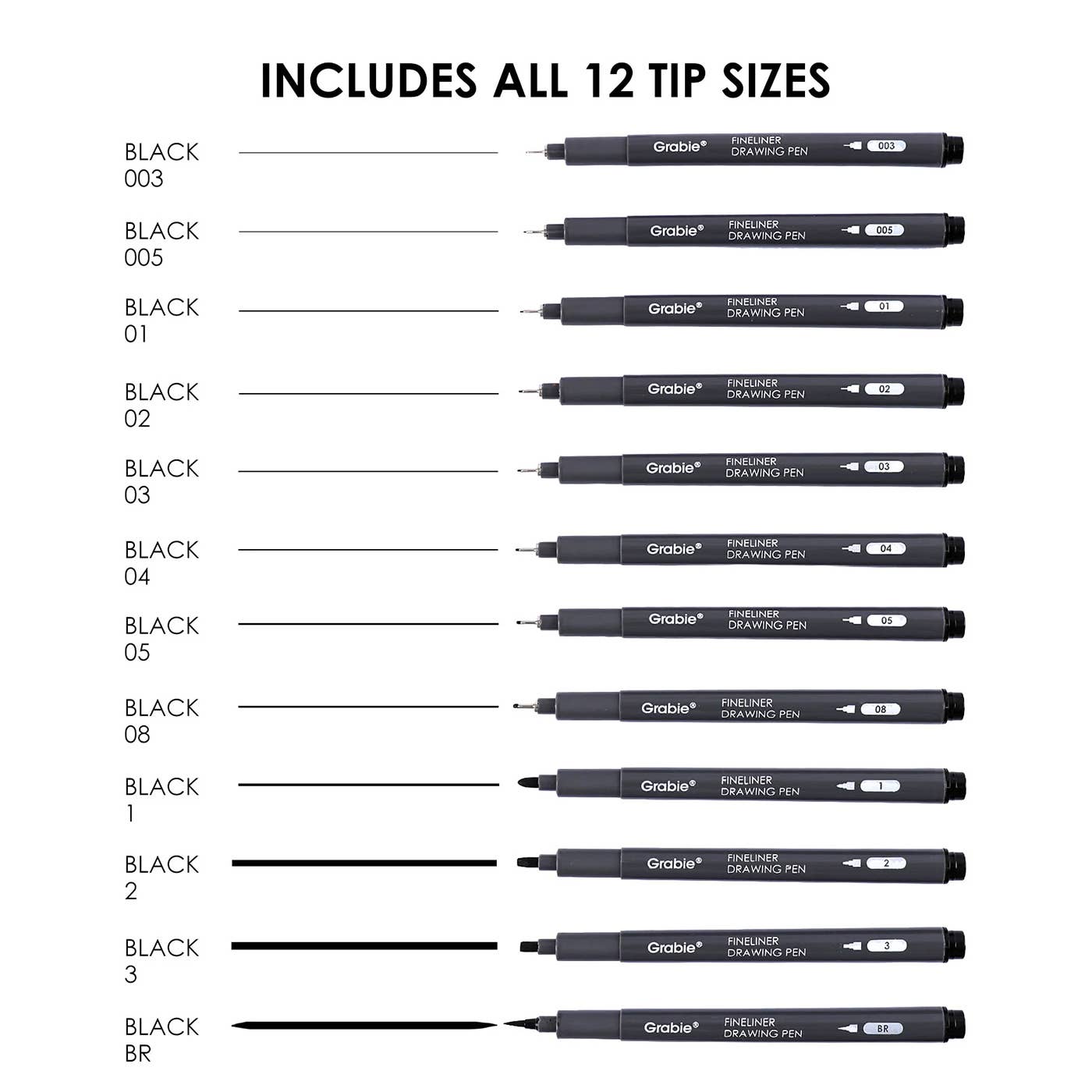 Fineliner Drawing Pen Set Of 12