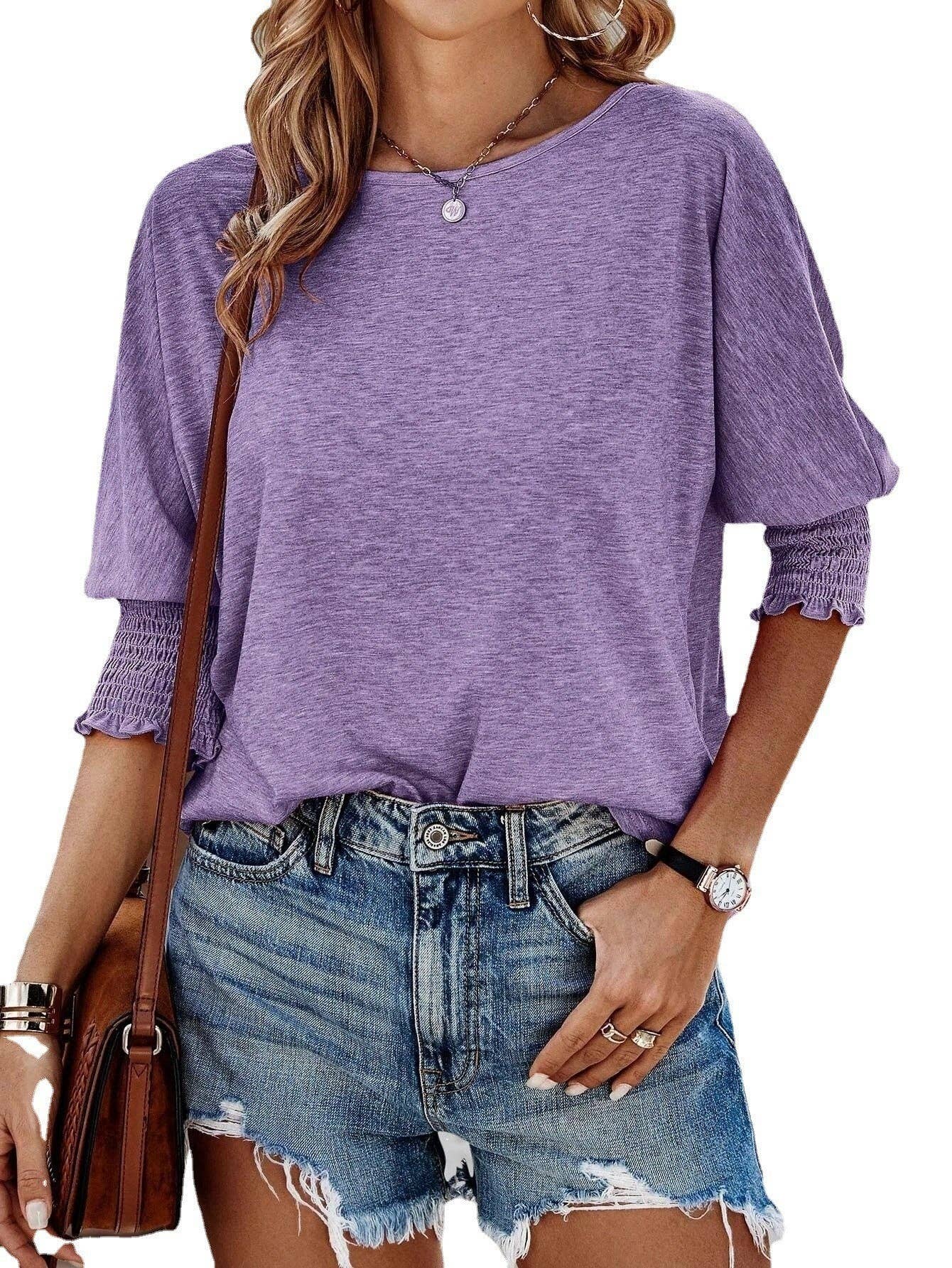 Loose Fit Round Neck Long T-Shirt Plus Size