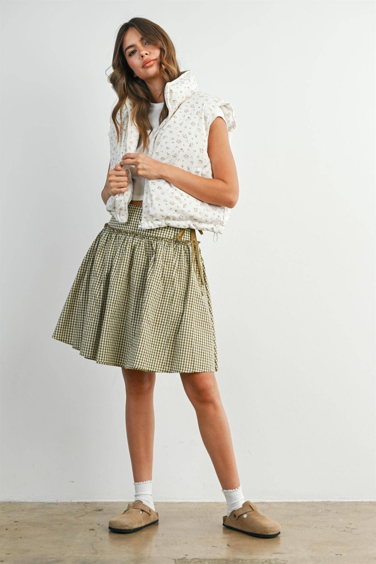 Floral Sleeveless Padded Vest - BMJ7808