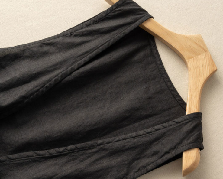Lightweight cotton blend tie-front cardigan vest