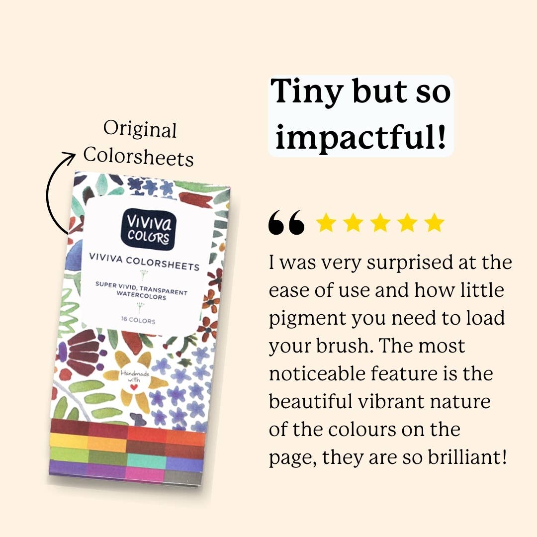 Original Colorsheets 16 | Travel Watercolor Set | Art Gift