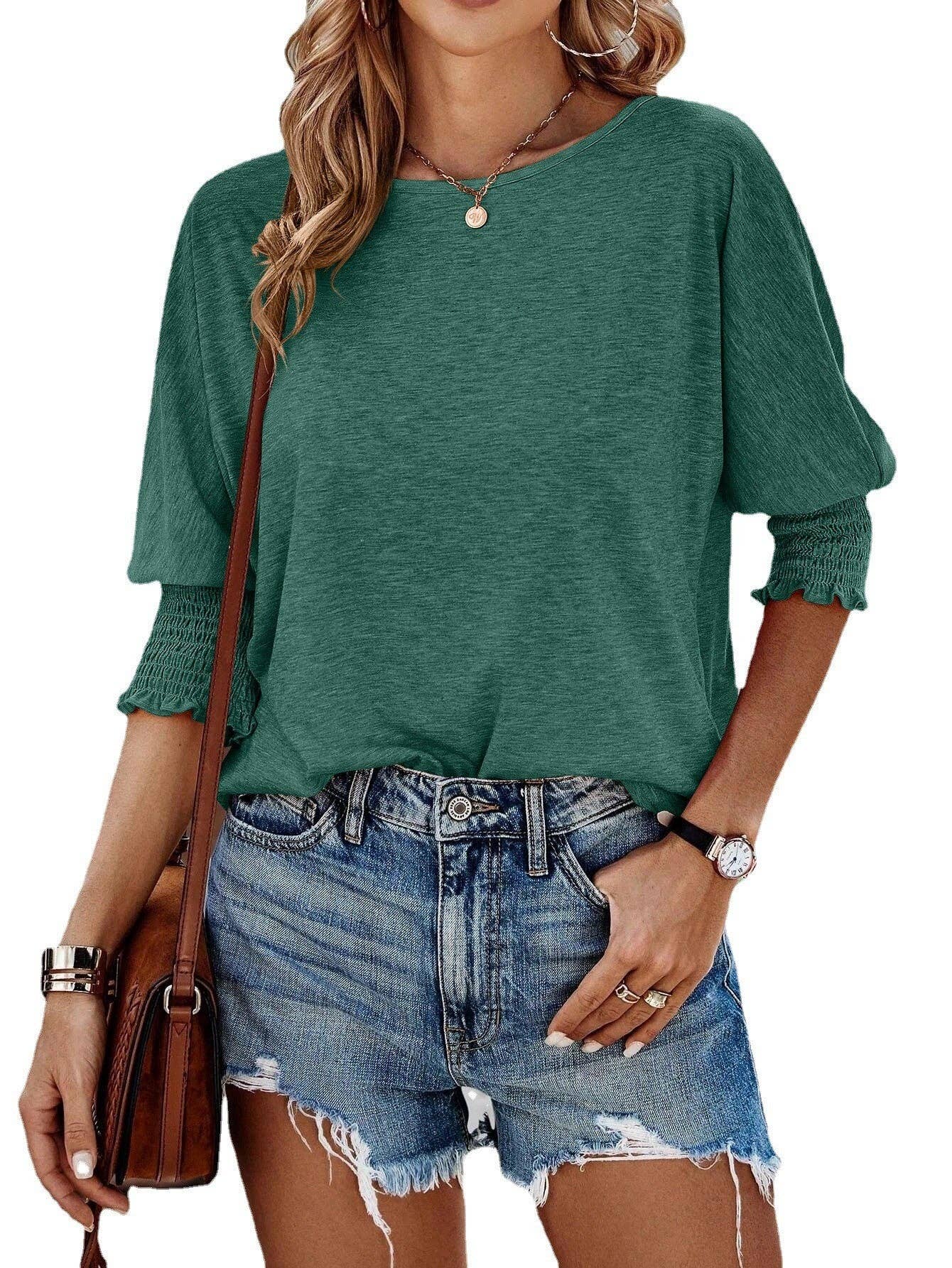 Loose Fit Round Neck Long T-Shirt Plus Size
