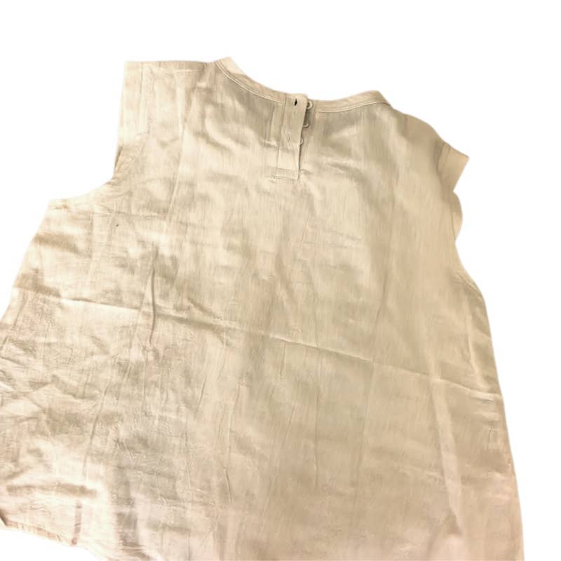 Lightweight Airy Cotton Linen Effect Boxy Crewneck Tank Top