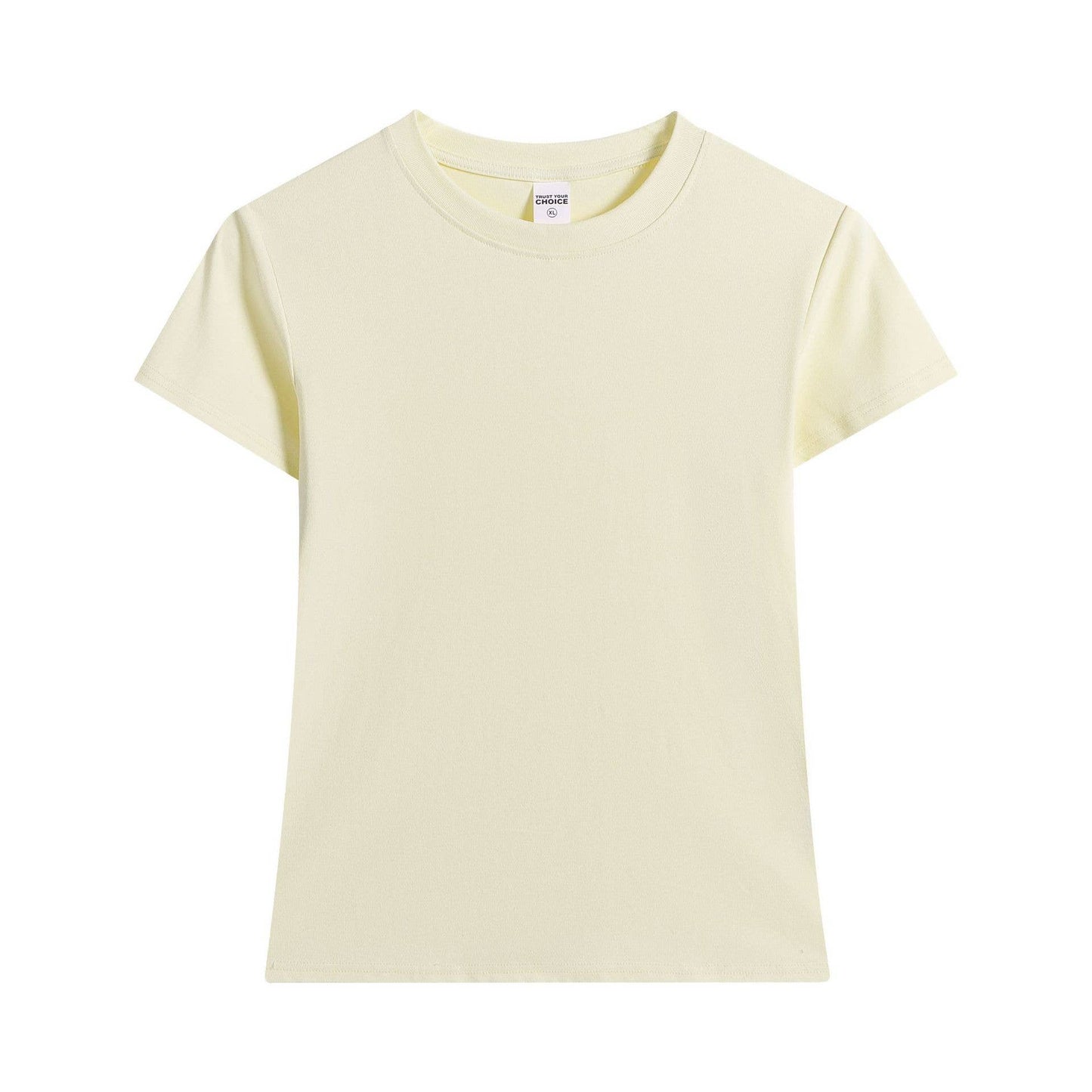 Essential basic cotton tees Y2K fitted round neck tees