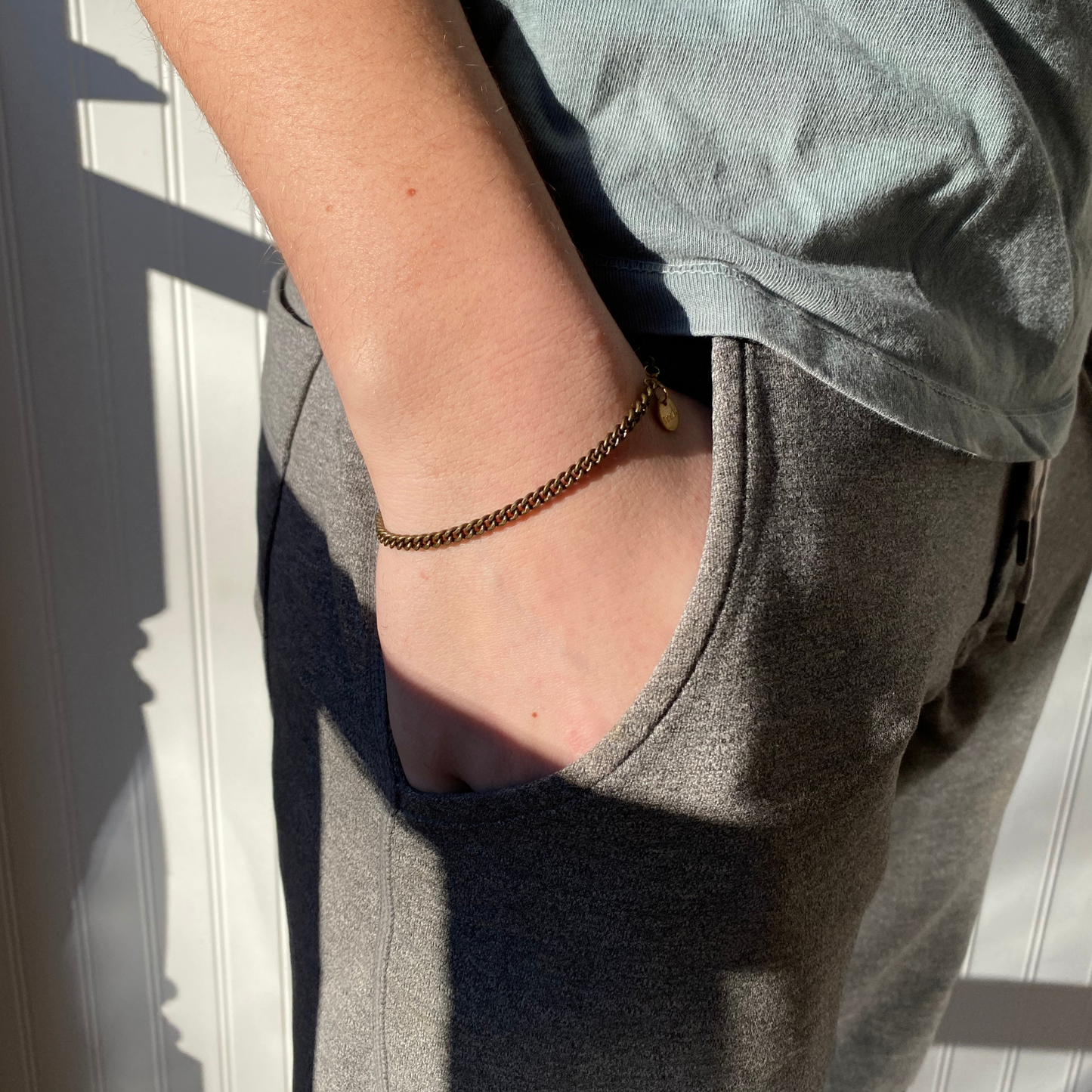 Men's Matte Gold and Brass Bracelet