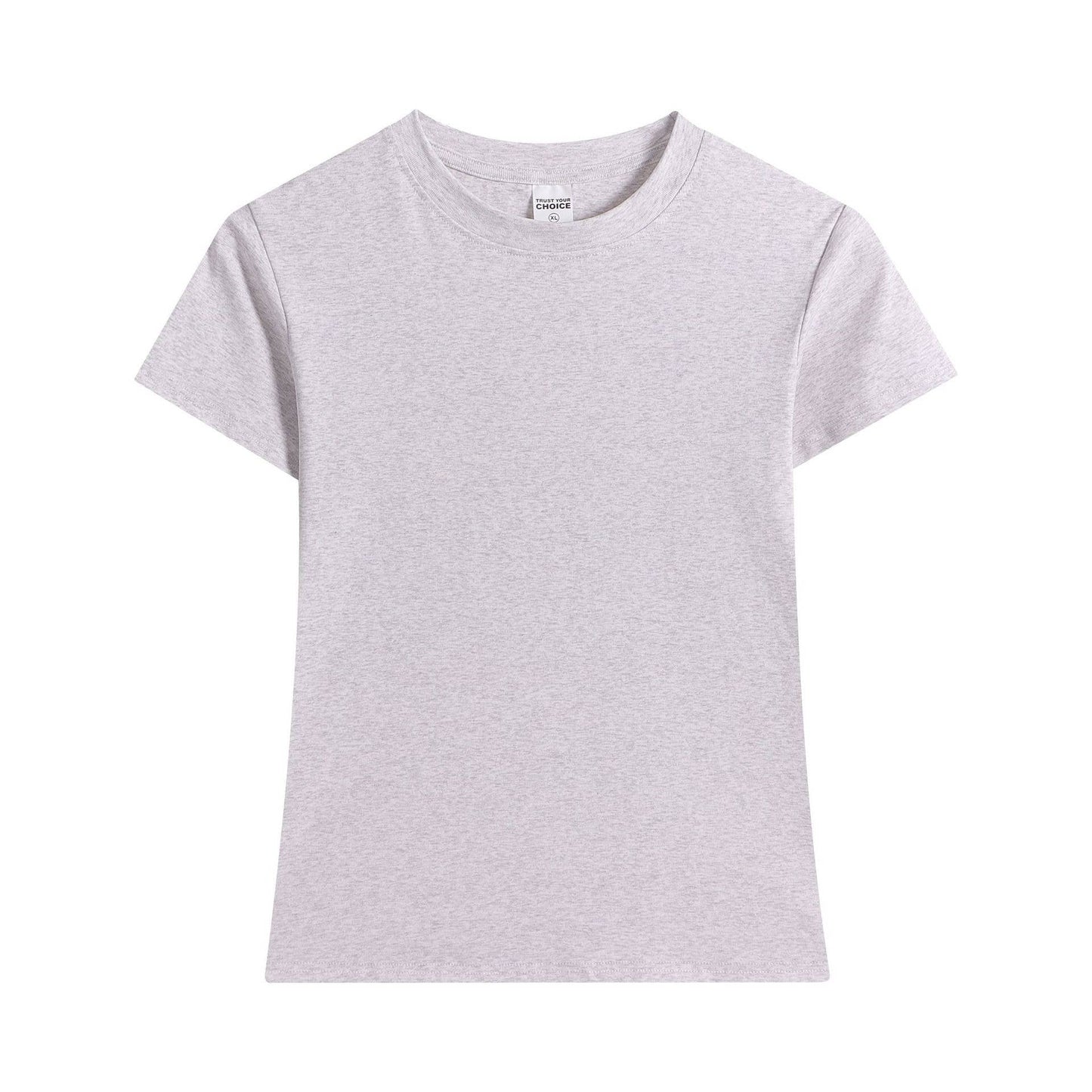 Essential basic cotton tees Y2K fitted round neck tees