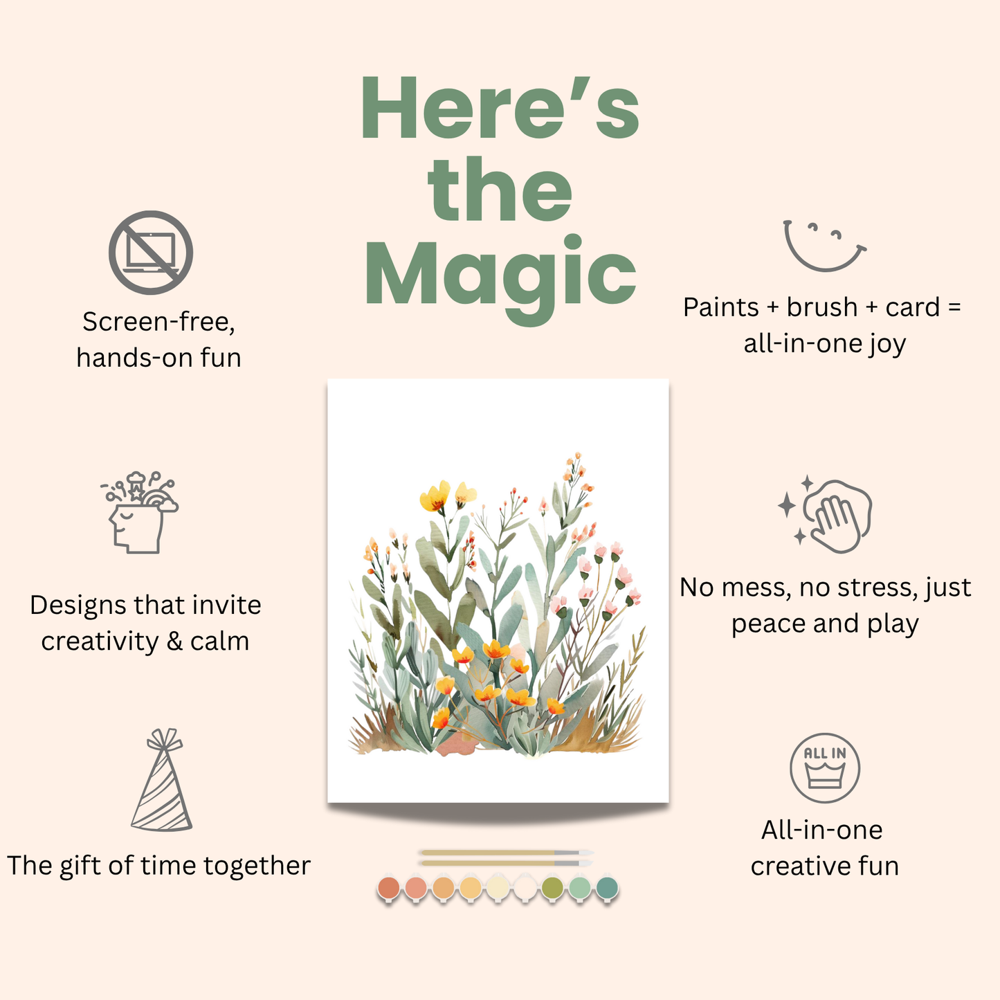 All-In-One Beginner Watercolor Paint Set - Jar of Flowers