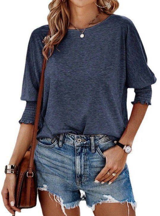 Loose Fit Round Neck Long T-Shirt Plus Size