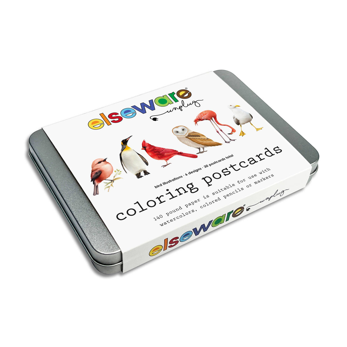 Coloring Postcards w/ 6 Bird Designs (30cards) Stationary
