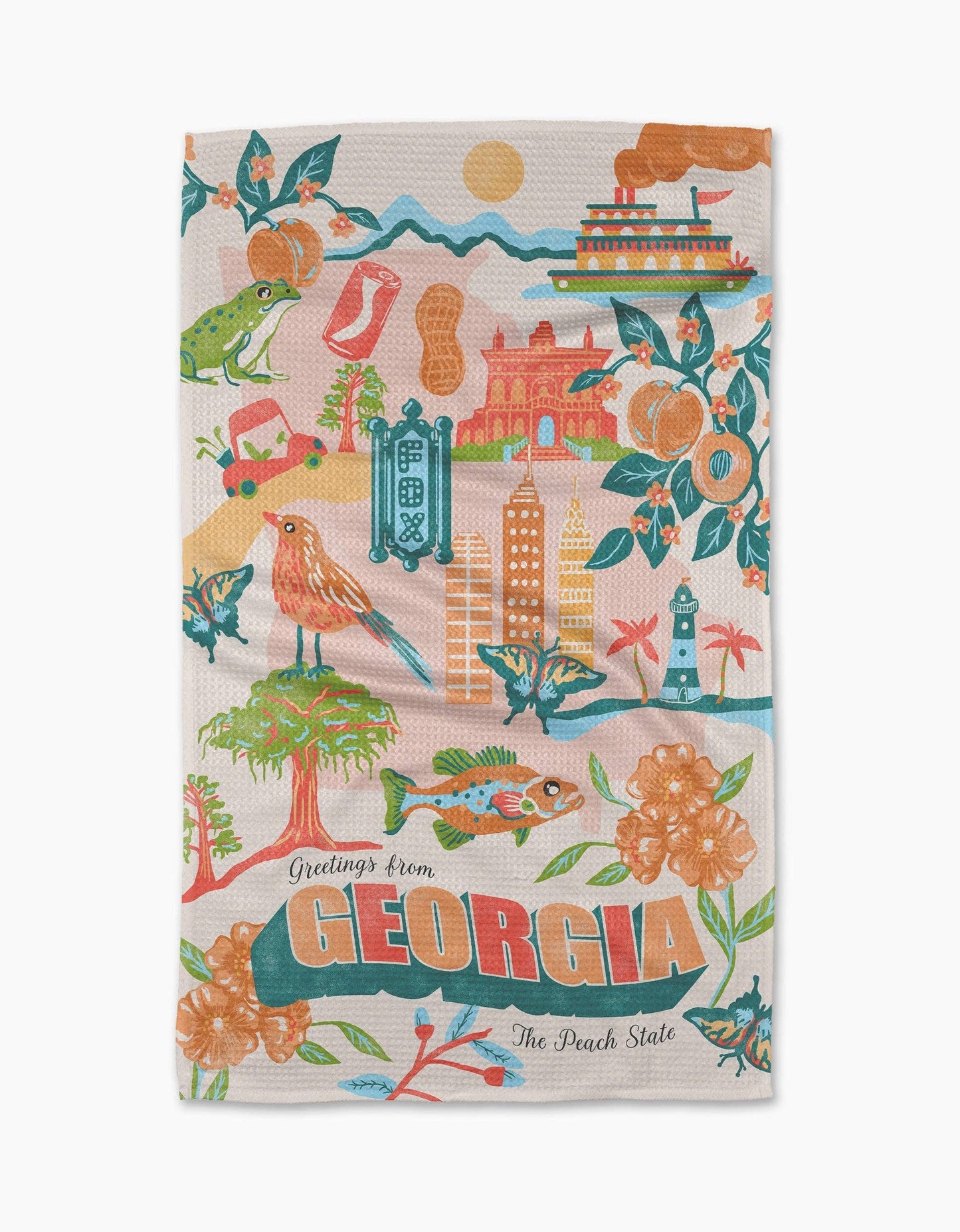 Greetings From Georgia Tea Towel Geometry