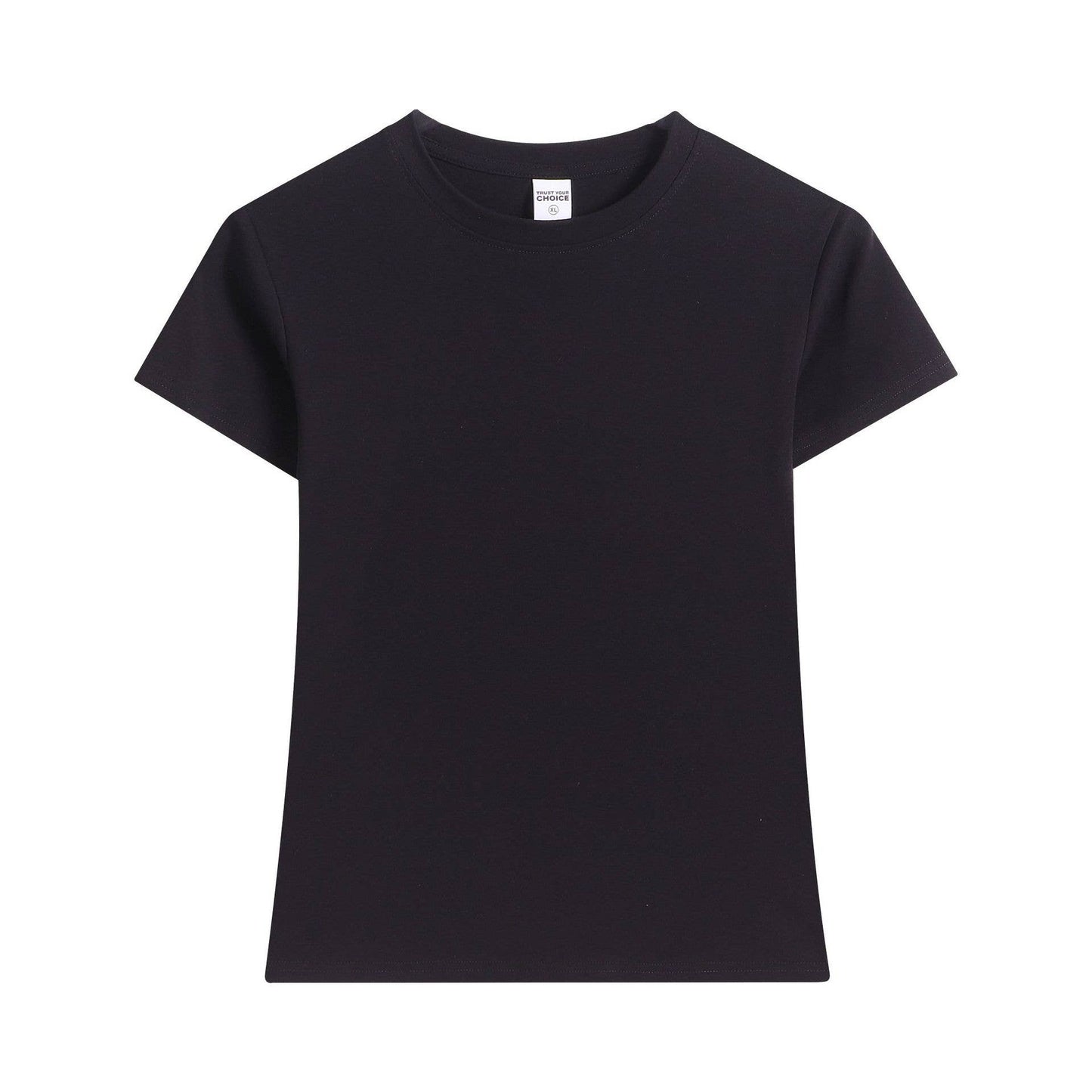 Essential basic cotton tees Y2K fitted round neck tees