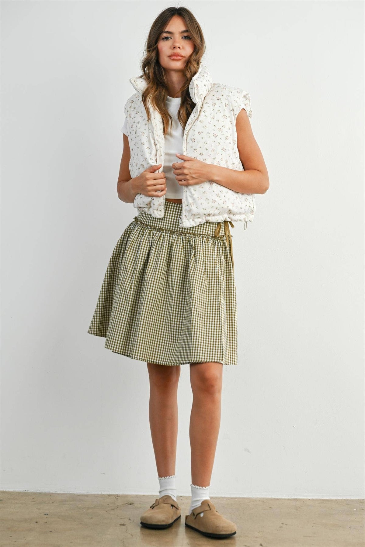 Floral Sleeveless Padded Vest - BMJ7808