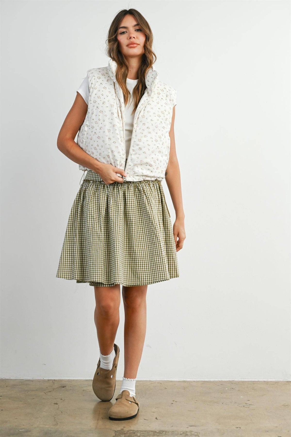 Floral Sleeveless Padded Vest - BMJ7808
