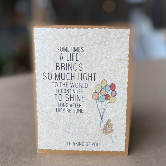 Banana Paper Card -Loss of Loved One