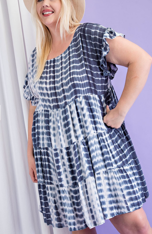 Tie Dye  Tiered Dress