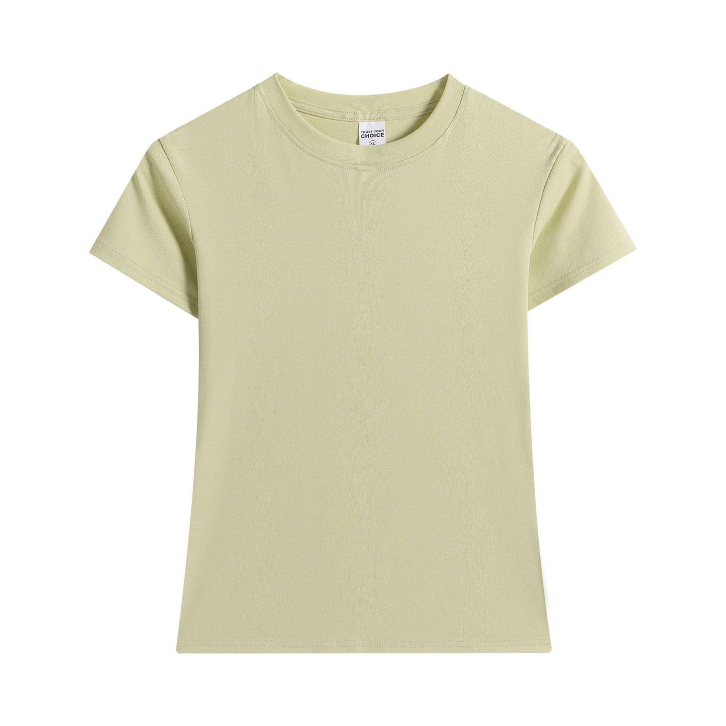 Essential basic cotton tees Y2K fitted round neck tees