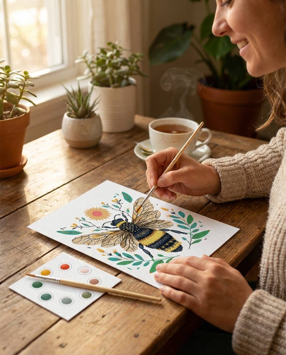 All-In-One Beginner Watercolor Paint Set - Honey Bee