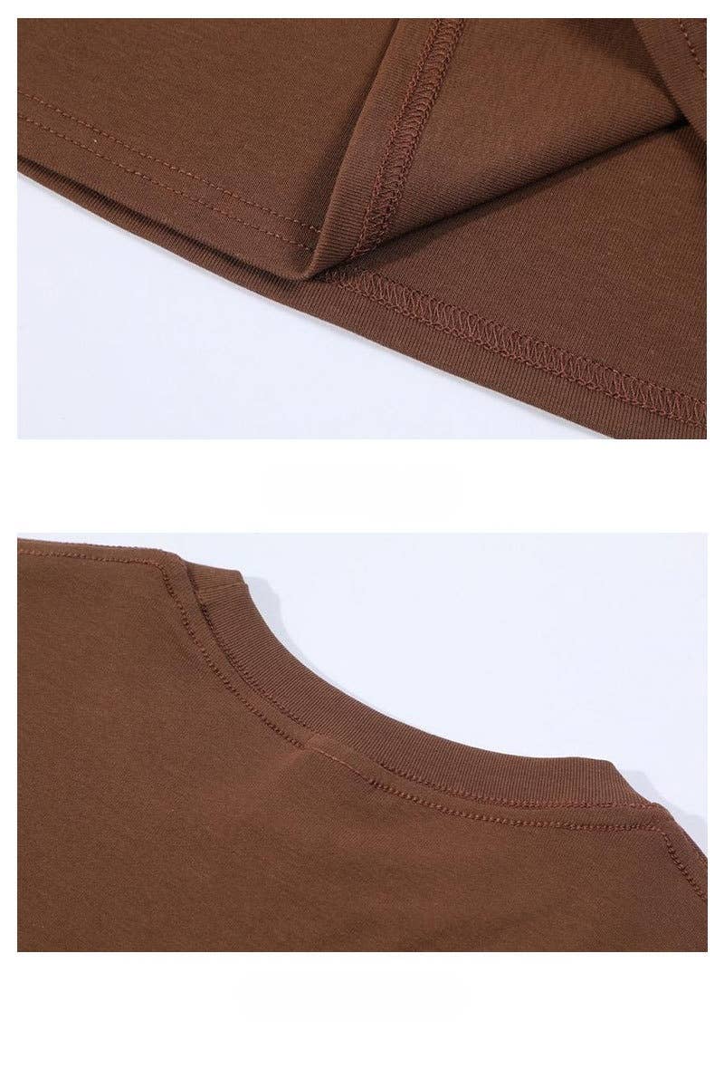 Essential basic cotton tees Y2K fitted round neck tees