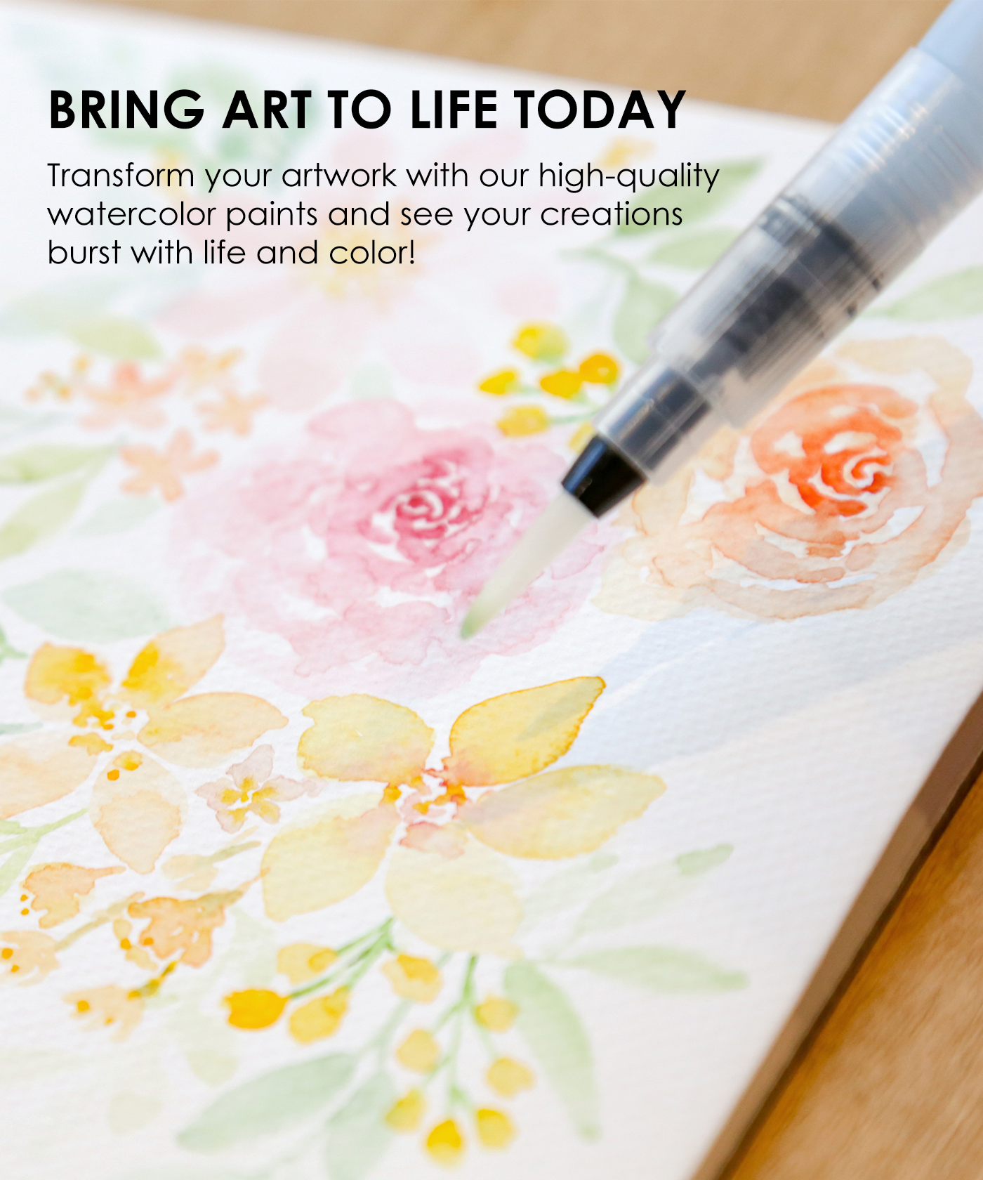 Grabie Watercolor Set Of 12 With Brush - Essential Colors
