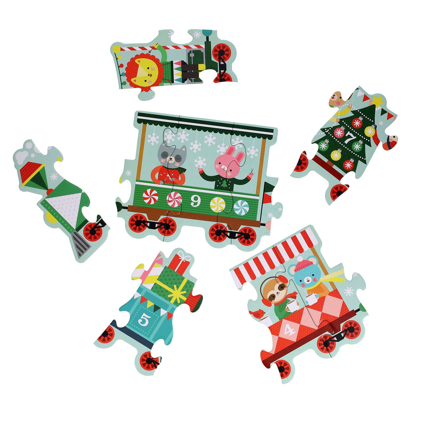 Christmas Train Shaped Floor Puzzle