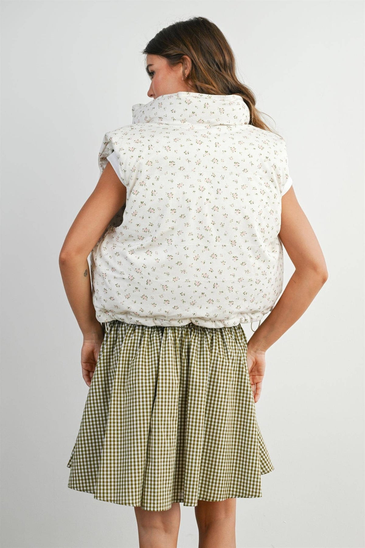 Floral Sleeveless Padded Vest - BMJ7808