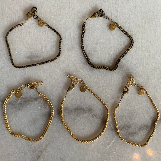 Men's Matte Gold and Brass Bracelet