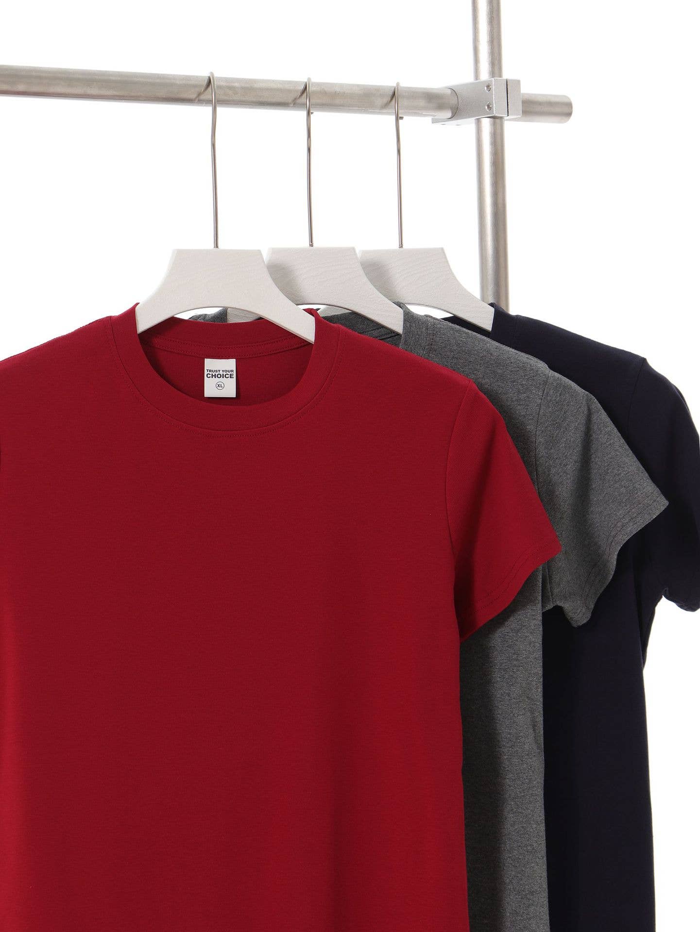 Essential basic cotton tees Y2K fitted round neck tees