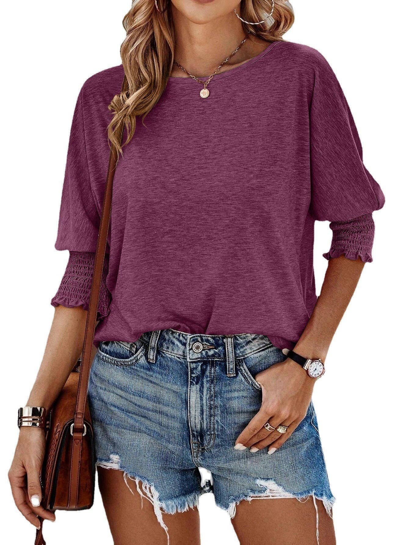 Loose Fit Round Neck Long T-Shirt Plus Size