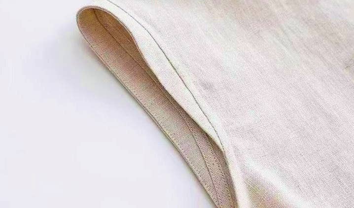 Lightweight Airy Cotton Linen Effect Boxy Crewneck Tank Top