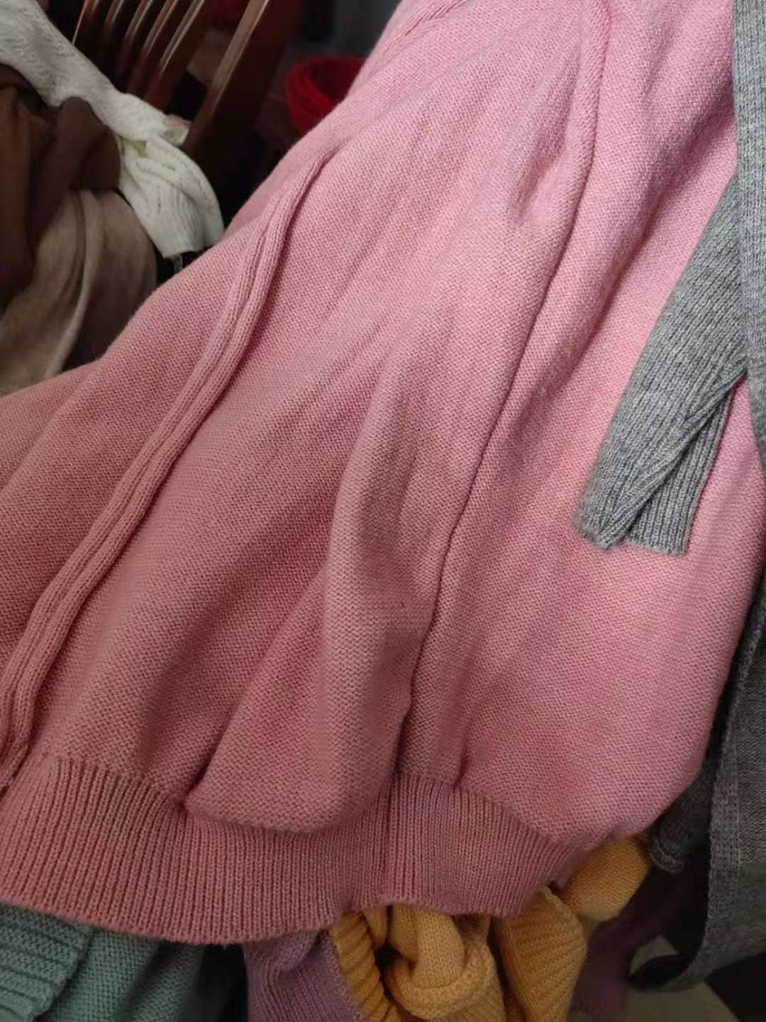 Plain exposed seam Hooded knit long cardigan coat