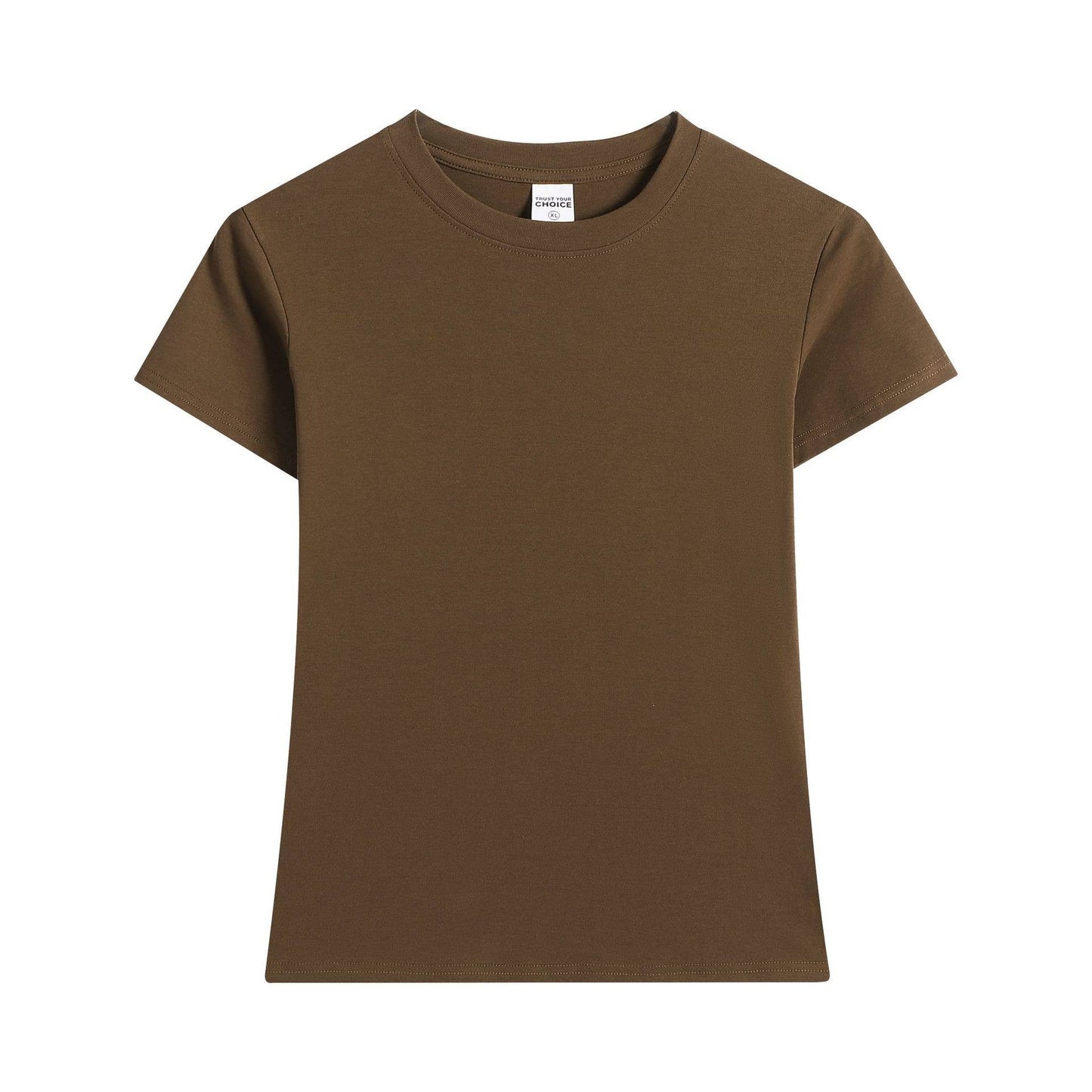 Essential basic cotton tees Y2K fitted round neck tees