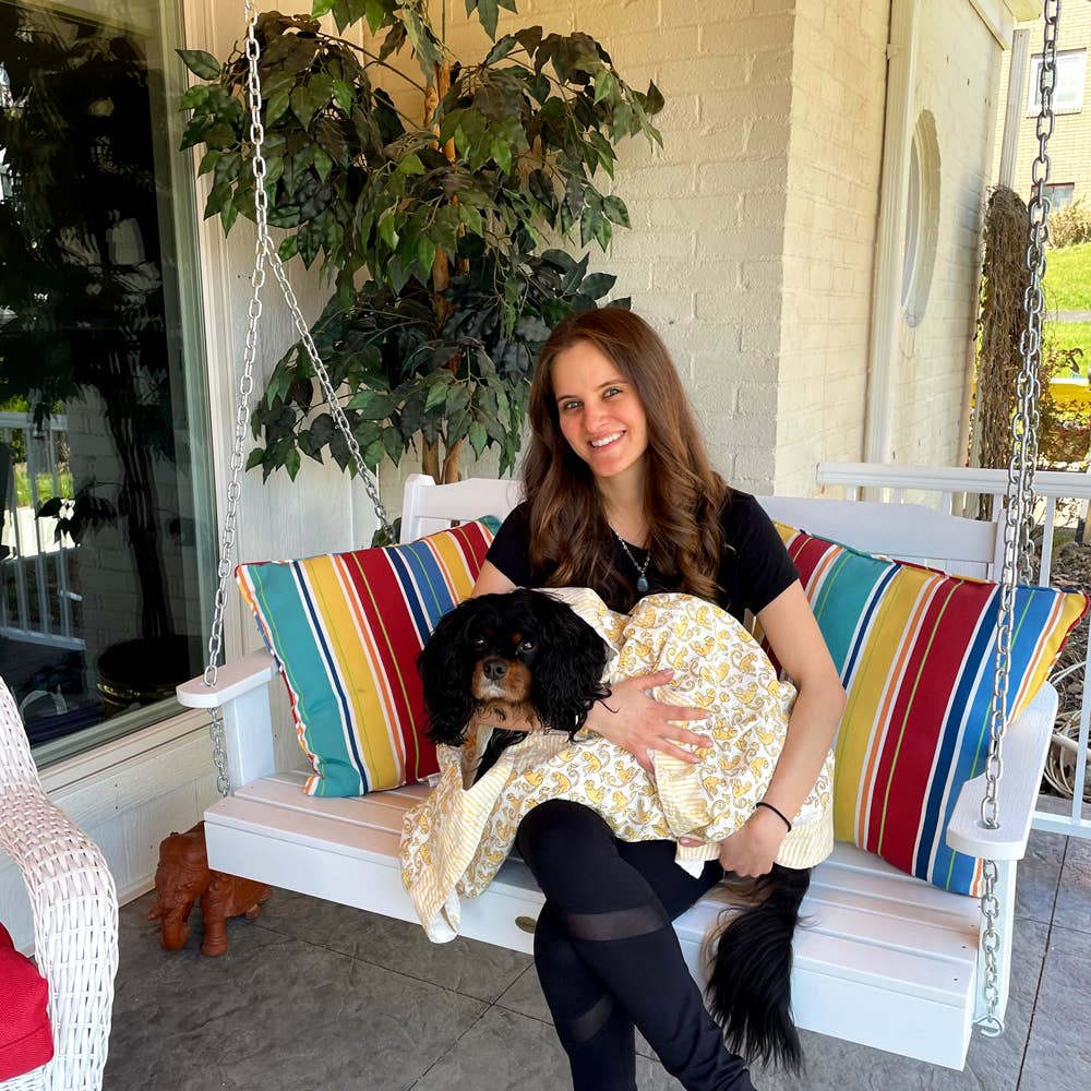 Block Printed Kantha Baby Blanket - Monkey Print