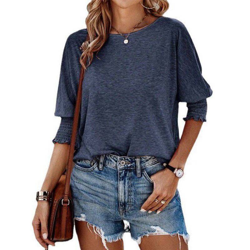 Loose Fit Round Neck Long T-Shirt Plus Size