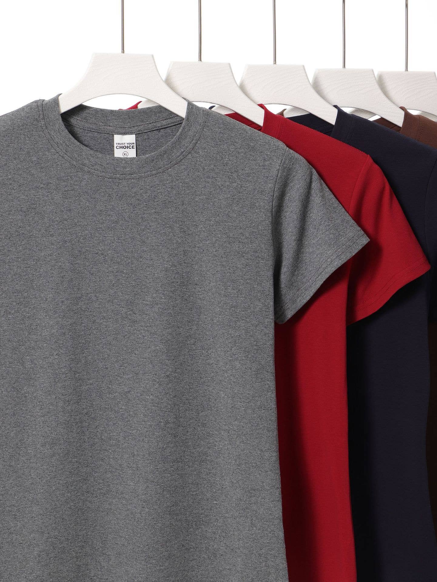 Essential basic cotton tees Y2K fitted round neck tees